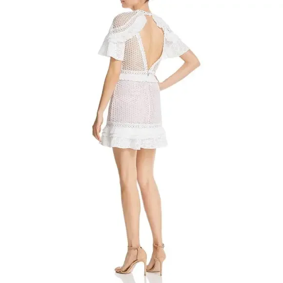 shona joy salinger ruffle mini dress Shona Joy Aleyna Geranium Floral Ruffled Mini Dress